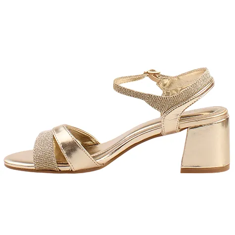 Sorento Heels<Ladies Block Heeled Sandals - Randles - Gold