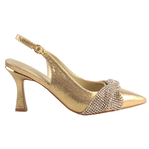 Sorento Heels<Ladies Slingback Heels - Hilton - Gold