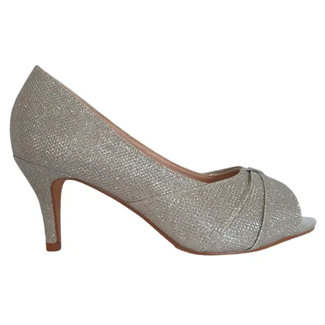 Sorento Heels<Peep Toe Pumps - Ballybeg - Silver