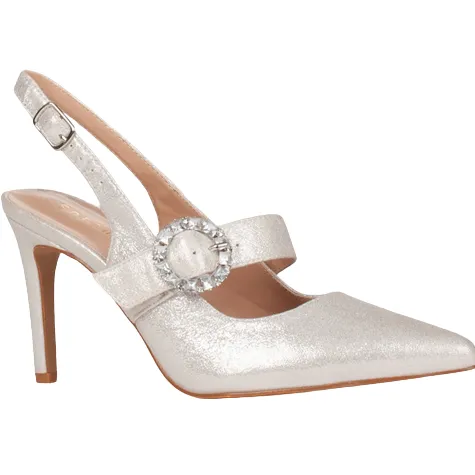 Sorento Heels<Sling Back Heels- Heskin - Silver
