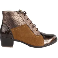 Suave Boots<Block Heeled Ankle Boots - Pace - Brown Multi