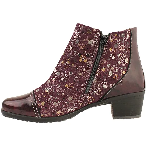 Suave Boots<Block Heeled Ankle Boots - Pamela - Burgundy