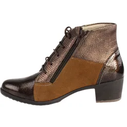 Suave Boots<Block Heeled Ankle Boots - Pace - Brown Multi