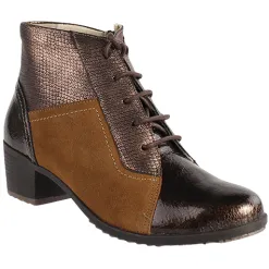 Suave Boots<Block Heeled Ankle Boots - Pace - Brown Multi