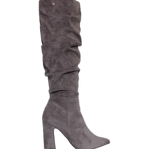 Una Healy Boots<Block Heeled Knee Boots - Famous Friends - Grey