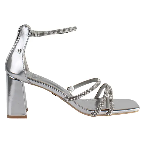Una Healy Heels<Block Heeled Sandals -Sophisticated - Silver