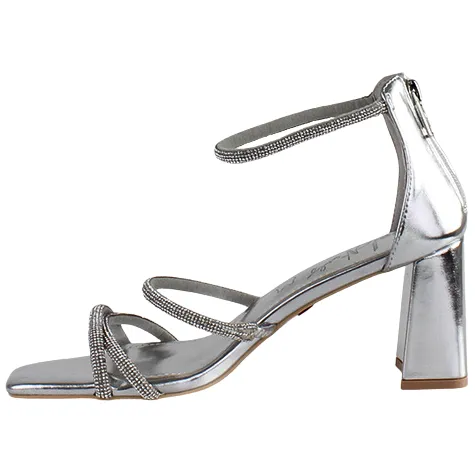 Una Healy Heels<Block Heeled Sandals -Sophisticated - Silver