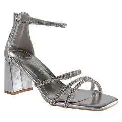 Una Healy Heels<Block Heeled Sandals -Sophisticated - Silver