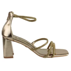 Una Healy Heels<Ladies Block Heeled Sandals - Sophisticated - Gold