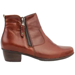 Waldlaufer Ladies Larger Sizes | Ladies Wide Fitting<Ankle Boots - 967803 - Cognac