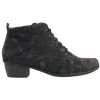 Waldlaufer Ladies Larger Sizes | Boots<Ladies Lace Up Ankle Boots - 967809 - Black