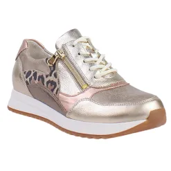 Waldlaufer Trainers<Ladies Trainers - 752016 - Gold/Leopard