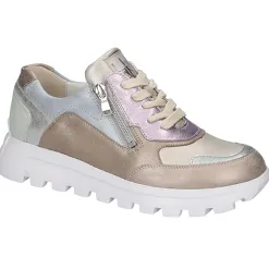 Waldlaufer Trainers<Ladies Wide Fit Trainers - 993004 - Taupe Multi