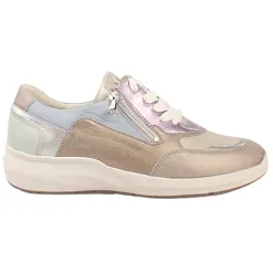 Waldlaufer Ladies Larger Sizes | Trainers<Wide Fit Ladies Trainers - 831004 - Taupe Multi