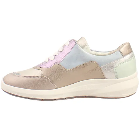 Waldlaufer Ladies Larger Sizes | Trainers<Wide Fit Ladies Trainers - 831004 - Taupe Multi