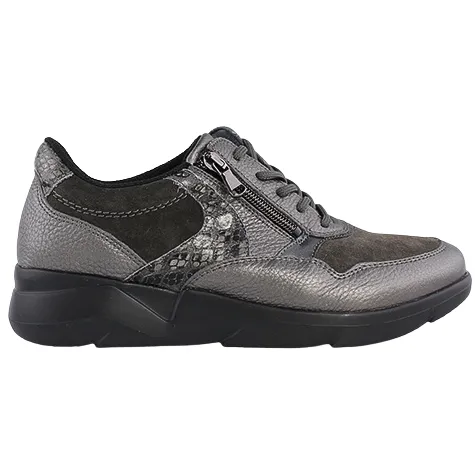 Waldlaufer Ladies Larger Sizes | Trainers<Wide fit Trainers - 668001 - Pewter
