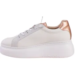 Wonders Trainers<Ladies Flatform Trainers - A-2670 - White/Rose Gold