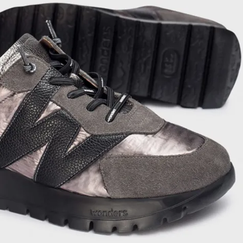 Wonders Trainers<Ladies Trainers - A-2464 - Grey / Metallic