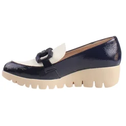 Wonders Shoes<Ladies Wedge Loafers - C-33311 - Navy Patent