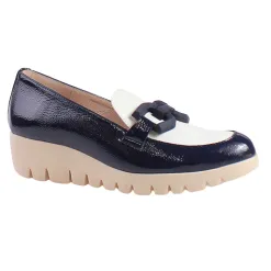Wonders Shoes<Ladies Wedge Loafers - C-33311 - Navy Patent