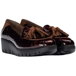 Wonders Shoes<Ladies Wedge Shoes - C-33320 - Burgundy Patent