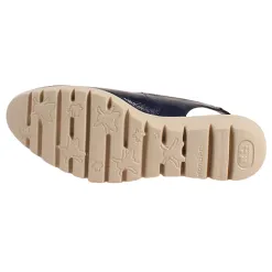 Wonders Shoes<Ladies Wedge Slingback Sandals- C-33260 - Navy Patent