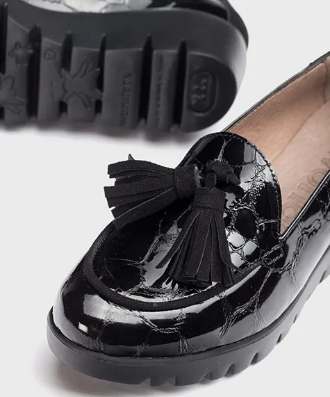 Wonders Shoes<Wedge Shoes - C-33320 - Black Patent