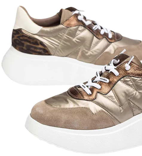 Wonders Trainers<Wedge Trainers - A-3610 - Taupe Gold