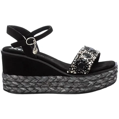 Xti Sandals<Black Wedge Sandals - 142677 - Black