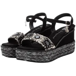 Xti Sandals<Black Wedge Sandals - 142677 - Black