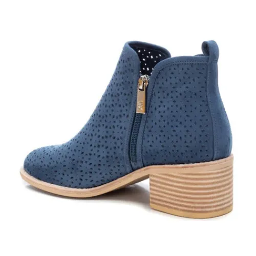Xti Boots<Block Heel Ankle Boots - 140922 - Denim