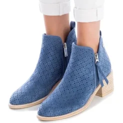 Xti Boots<Block Heel Ankle Boots - 140922 - Denim