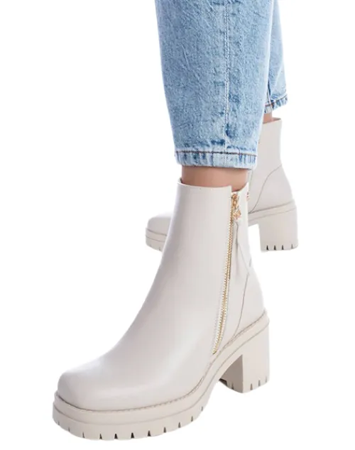Xti Boots<Block Heeled Ankle Boots - 141538 - Beige