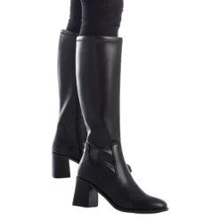 Xti Boots<Block Heeled Knee Boots - 143422 - Black