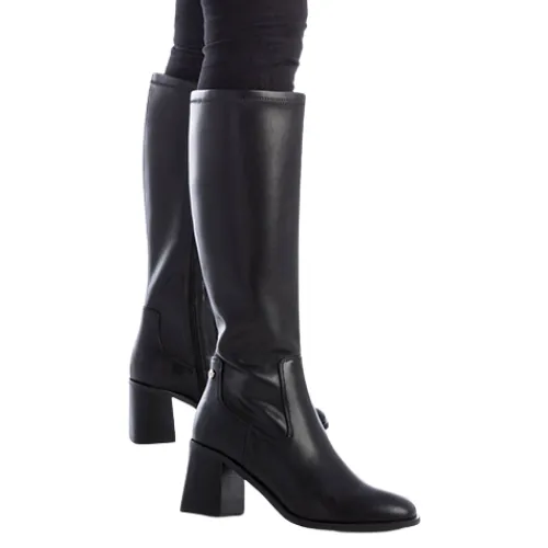 Xti Boots<Block Heeled Knee Boots - 143422 - Black