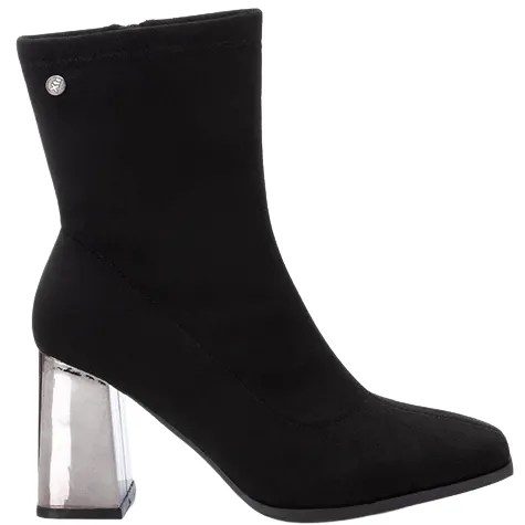Xti Boots<Ladies Block Heel Sock Boots - 143112 - Black