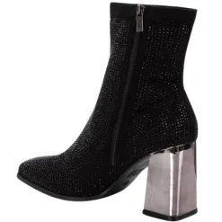 Xti Boots<Ladies Block Heel Sock Boots - 143114 - Black
