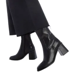 Xti Boots<Ladies Block Heeled Ankle Boots - 143421 - Black