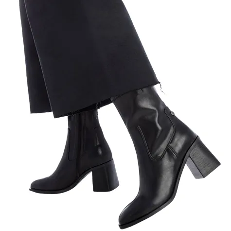 Xti Boots<Ladies Block Heeled Ankle Boots - 143421 - Black