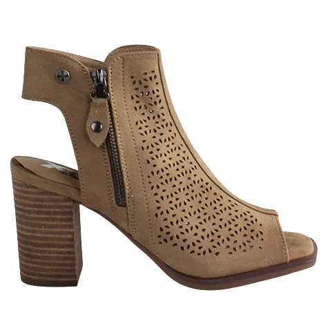 Xti Heels<Ladies Block Heeled Peep Toe Sandals - 142429 - Beige