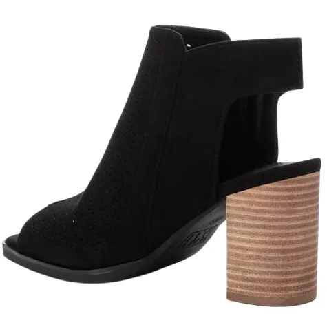 Xti Heels<Ladies Block Heeled Peep Toe Sandals - 142429 - Black