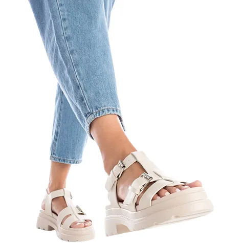 Xti Sandals<Ladies Chunky Sandals - 142314 - Off White