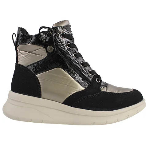Xti Boots<Ladies Hi-Top Trainers - 143200 - Black