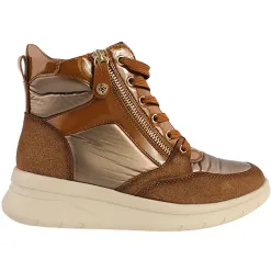 Xti Boots<Ladies Hi-Top Trainers - 143200 - Camel