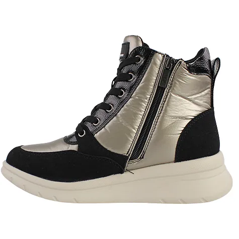 Xti Boots<Ladies Hi-Top Trainers - 143200 - Black