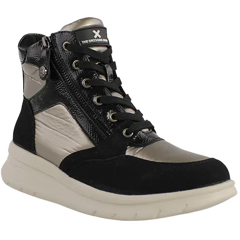 Xti Boots<Ladies Hi-Top Trainers - 143200 - Black