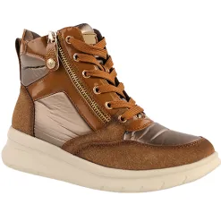 Xti Boots<Ladies Hi-Top Trainers - 143200 - Camel