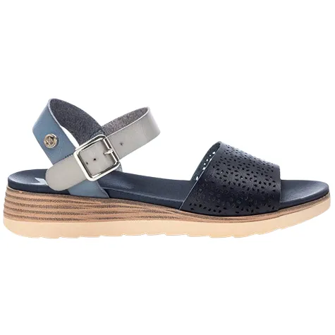 Xti Sandals<Ladies Low Wedge Sandals - 142886 - Navy