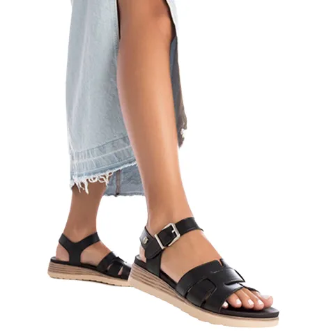 Xti Sandals<Ladies Low Wedge Sandals - 142900 - Black