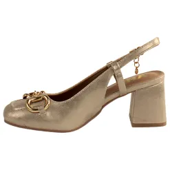 Xti Heels<Ladies Sling Back Shoes - 142343 - Gold
